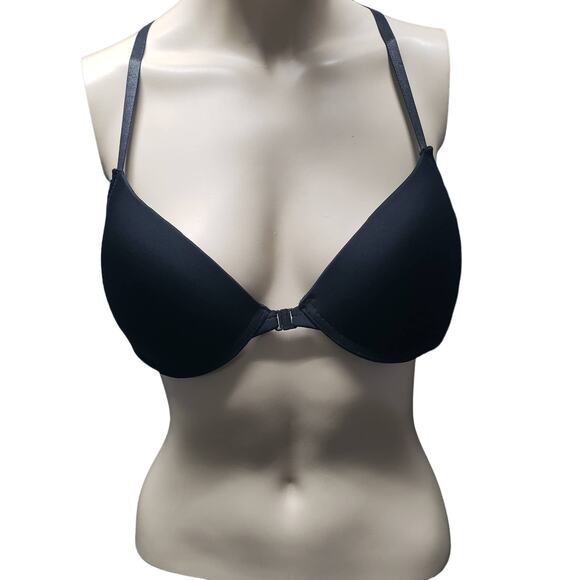 Black Racerback Front Clip Padded Wire Bra | Size 36B - Picture 1 of 5